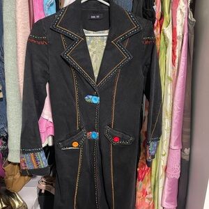 embroidered trench coat